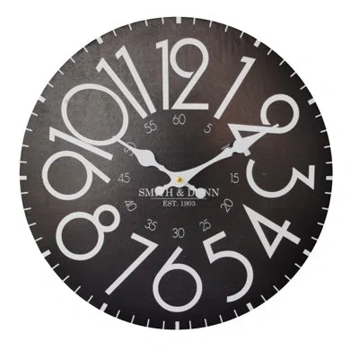 Vip International Manufactured Wood Wall Clock In Black