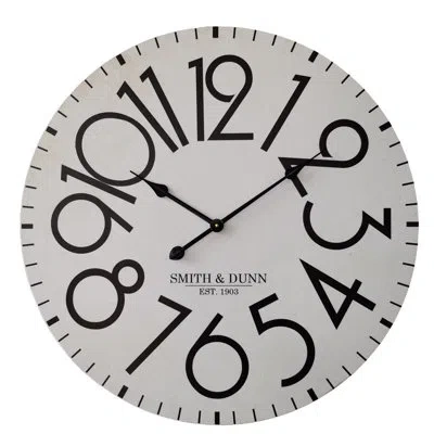 Vip International Manufactured Wood Wall Clock In White