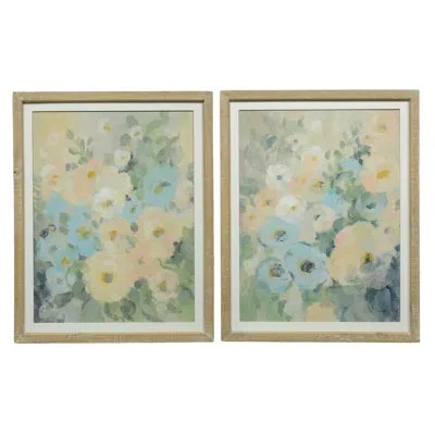 Vip International Vip Wood 20 In. Blue Floral Print Wall Art