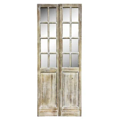 Vip International Vip Wood 72 In. Brown French Door Decor Accent