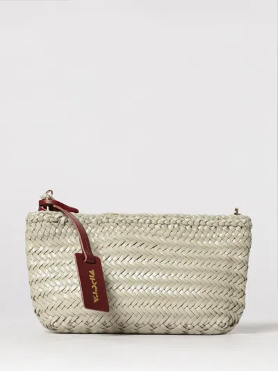 Vipera Goya Plain  Crossbody Bag In Woven Leather In Neutral