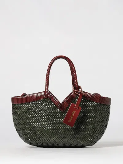 Vipera Monet Frame  Shoulder Bag In Woven Leather In Green