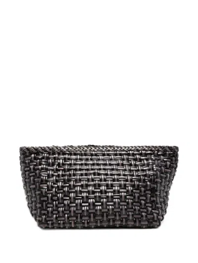 Vipera Mondrian Chess Woven Shoulder Bag In Black
