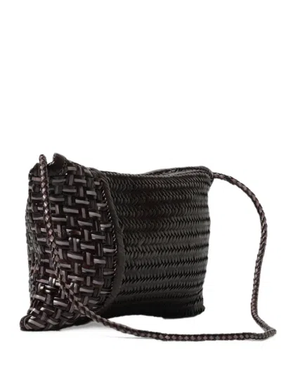 Vipera Pillow Patch Woven Shoulder Bag In Brown