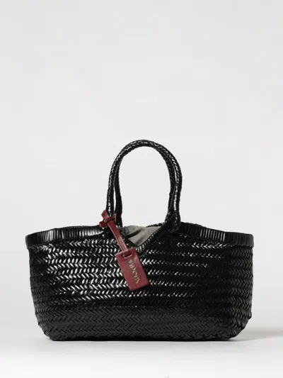 Vipera Crudelia  Shoulder Bag In Woven Leather In Black