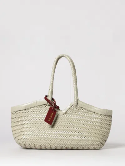 Vipera Crudelia  Shoulder Bag In Woven Leather In White