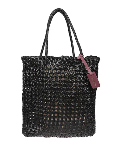 Vipera Trim Leather Tote Bag In Black