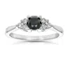 Vir Jewels 0.70 Cttw Black And White Diamond 3 Stone Ring 10k White Gold Bridal In White