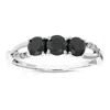 Vir Jewels 1 Ct 3 Stone Black Diamond Ring Criss Cross Design Sterling Silver In Black