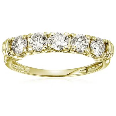 VIR JEWELS 1 CTTW CERTIFIED SI2-I1 5 STONE DIAMOND ENGAGEMENT RING 14K WHITE OR YELLOW GOLD