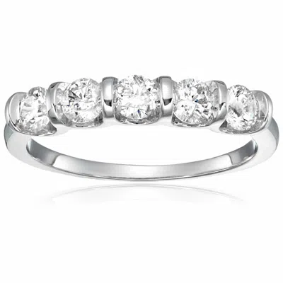 Vir Jewels 1 Cttw Certified Si2-i1 5 Stone Diamond Ring 14k White Or Yellow Gold Channel