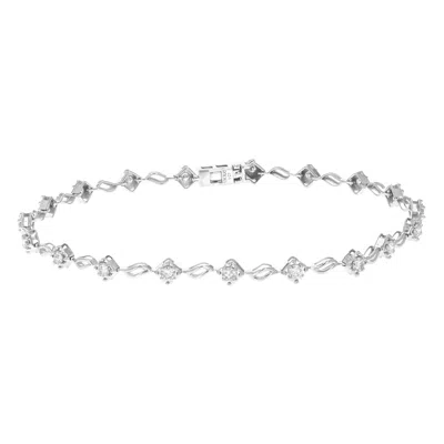 Vir Jewels 1 Cttw Classic Diamond Bracelet In 10k White Gold 7 Inch In Silver