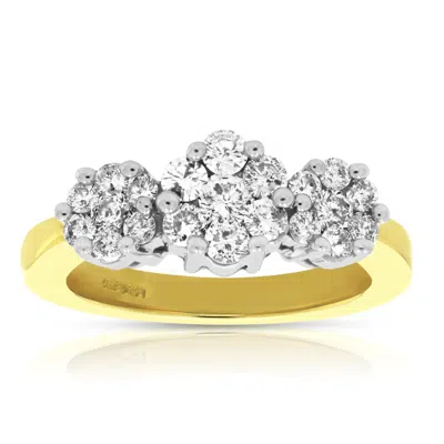 Vir Jewels 1 Cttw Diamond 3 Stone Composite Engagement Ring 14k Yellow Gold Bridal