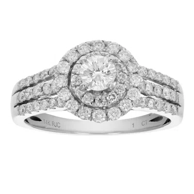 Vir Jewels 1 Cttw Diamond Engagement Ring 14k White Gold Halo Style Round Bridal Wedding