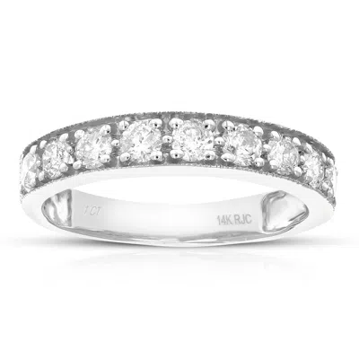 Vir Jewels 1 Cttw Diamond Wedding Band For Women, Milgrain Diamond Wedding Band In 14k Gold Prong Set In White