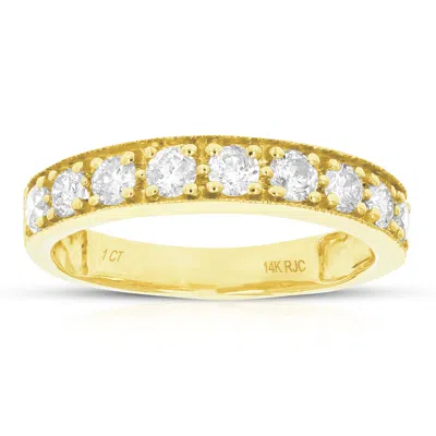 Vir Jewels 1 Cttw Diamond Wedding Band For Women, Milgrain Diamond Wedding Band In 14k Gold Prong Set In Yellow