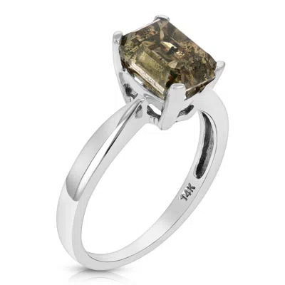 Vir Jewels 1 Cttw Emerald Champagne Diamond Solitaire Engagement Ring 14k White Gold