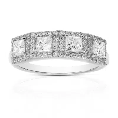 Vir Jewels 1 Cttw Lab Grown Diamond 4 Stone Engagement Ring In 14k White Gold For Women In Metallic