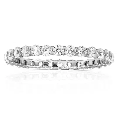 Vir Jewels 1 Cttw Lab Grown Diamond Eternity Ring Wedding Band In 14k White Gold For Women In Metallic