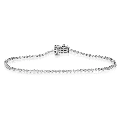 Vir Jewels 1 Cttw Lab Grown Diamond Tennis Bracelet In 14k White Gold 7 Inch For Women In Metallic