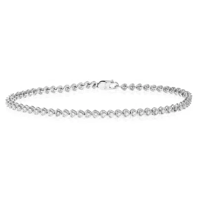 VIR JEWELS 1 CTTW LAB GROWN DIAMOND TENNIS BRACELET IN STERLING SILVER 7 INCH FOR WOMEN