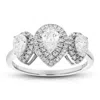 Vir Jewels 1 Cttw Pear Cut Lab Grown Diamond Engagement Ring 71 Stones 14k White Gold Prong Set 2/3 Inch In White