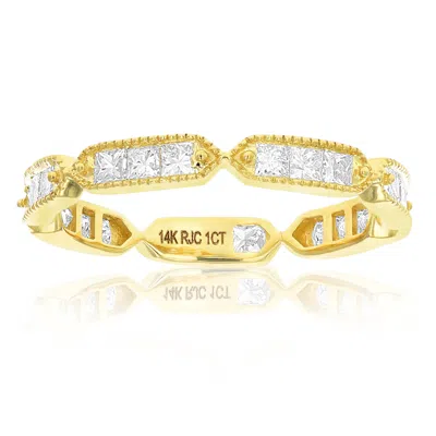 Vir Jewels 1 Cttw Princess Diamond Eternity Ring Wedding Band With Milgrain In 14k Gold In Yellow