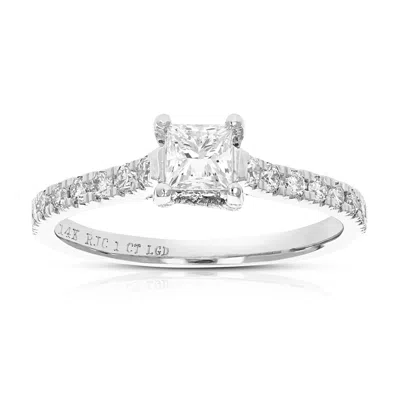 Vir Jewels 1 Cttw Wedding Engagement Ring For Women, Round Lab Grown Diamond Ring In 14k White Gold, Prong Sett In Silver
