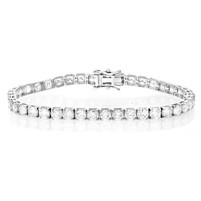 Vir Jewels 10 Cttw Lab Grown Diamond Tennis Bracelet In Platinum 7 Inch For Women In Metallic