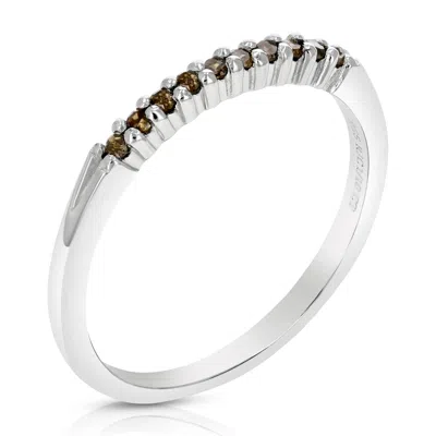 Vir Jewels 1/10 Cttw Champagne Diamond Ring .925 Sterling Silver 10 Stones Round Prong