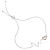 Vir Jewels 1/10 Cttw Diamond Bracelet Rose Gold Plated Over .925 Sterling Silver Heartbeat In Pink