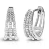 Vir Jewels 1/10 Cttw Lab Created Diamond Hoop Earrings In Sterling Silver Prong 2/5 Inch In Silver