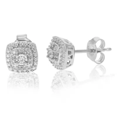 Vir Jewels 1/10 Cttw Lab Grown Diamond Composite Earrings In Sterling Silver With Push Backs For Women In White