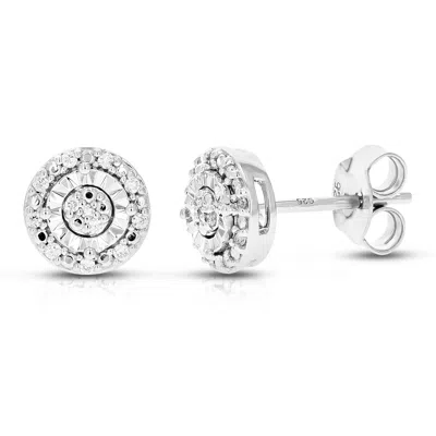 Vir Jewels 1/10 Cttw Lab Grown Diamond Composite Earrings In Sterling Silver With Push Backs For Women In Metallic