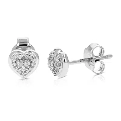 Vir Jewels 1/10 Cttw Lab Grown Diamond Composite Earrings In Sterling Silver With Push Backs For Women In Burgundy