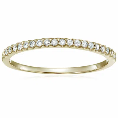 Vir Jewels 1/10 Cttw Mircopave Petite Round Diamond Wedding Band For Women In 10k Gold Prong Set In Yellow