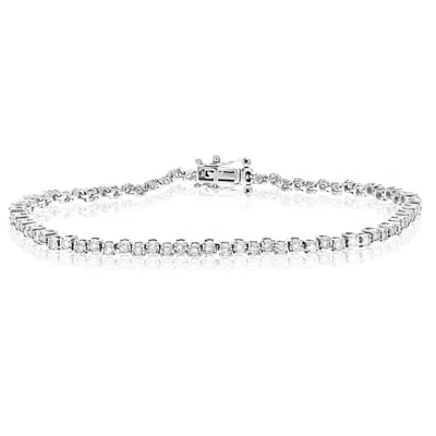 Vir Jewels 1.15 Cttw Lab Grown Diamond Tennis Bracelet In Sterling Silver 7 Inch For Women In Metallic