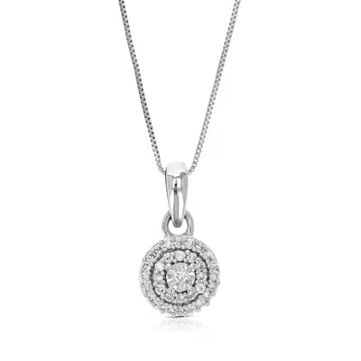 Vir Jewels 1/16 Cttw Lab Grown Diamond Composite Pendant Necklace In Sterling Silver With Chain For Women In Metallic