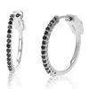 Vir Jewels 1/2 Cttw Black Diamond Hoop Earrings .925 Sterling Silver Prong Set 3/4 Inch In Silver