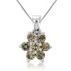 Vir Jewels 1/2 Cttw Champagne Diamond Cluster Composite Pendant Necklace 10k White Gold In White