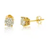 Vir Jewels 1/2 Cttw Champagne Diamond Stud Earrings 14k Yellow Gold Round With Push Backs In Silver