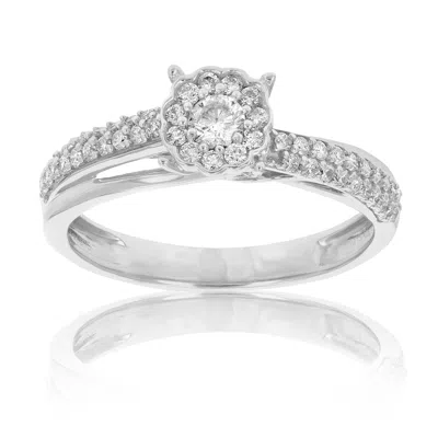 Vir Jewels 1/2 Cttw Diamond Engagement Ring 14k White Gold Cluster Composite Bridal Wedding
