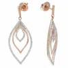 Vir Jewels 1/2 Cttw Diamond Marquise Shape Dangle Earrings 10k White And Rose Gold 1.50 Inch In Pink