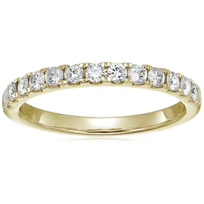 Vir Jewels 1/2 Cttw Diamond Wedding Band 14k Gold 13 Stones Prong Set Round In Yellow