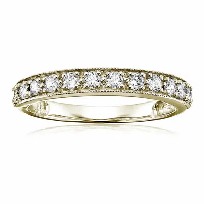 Vir Jewels 1/2 Cttw Diamond Wedding Band With Milgrain 14k White Or Yellow Gold Prong Set