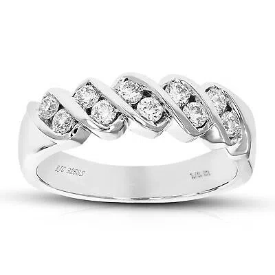Pre-owned Vir Jewels 1/2 Cttw Lab Created Diamond Wedding Band 925 Sterling Silver Channel Size 7 In White