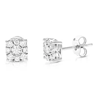 Vir Jewels 1/2 Cttw Lab Grown Diamond Composite Earrings In Sterling Silver With Push Backs For Women In Brown