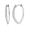 Vir Jewels 1/2 Cttw Lab Grown Diamond Hoops Earrings In Sterling Silver With Hidden Post For Women In Silver