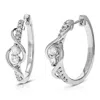 Vir Jewels 1/2 Cttw Lab Grown Diamond Hoops Earrings In Sterling Silver With Hidden Post For Women In Metallic