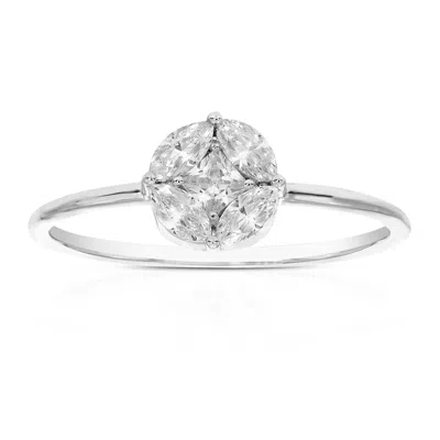 Vir Jewels 1/2 Cttw Marquise Lab Grown Diamond Engagement Ring In Sterling Silver For Women